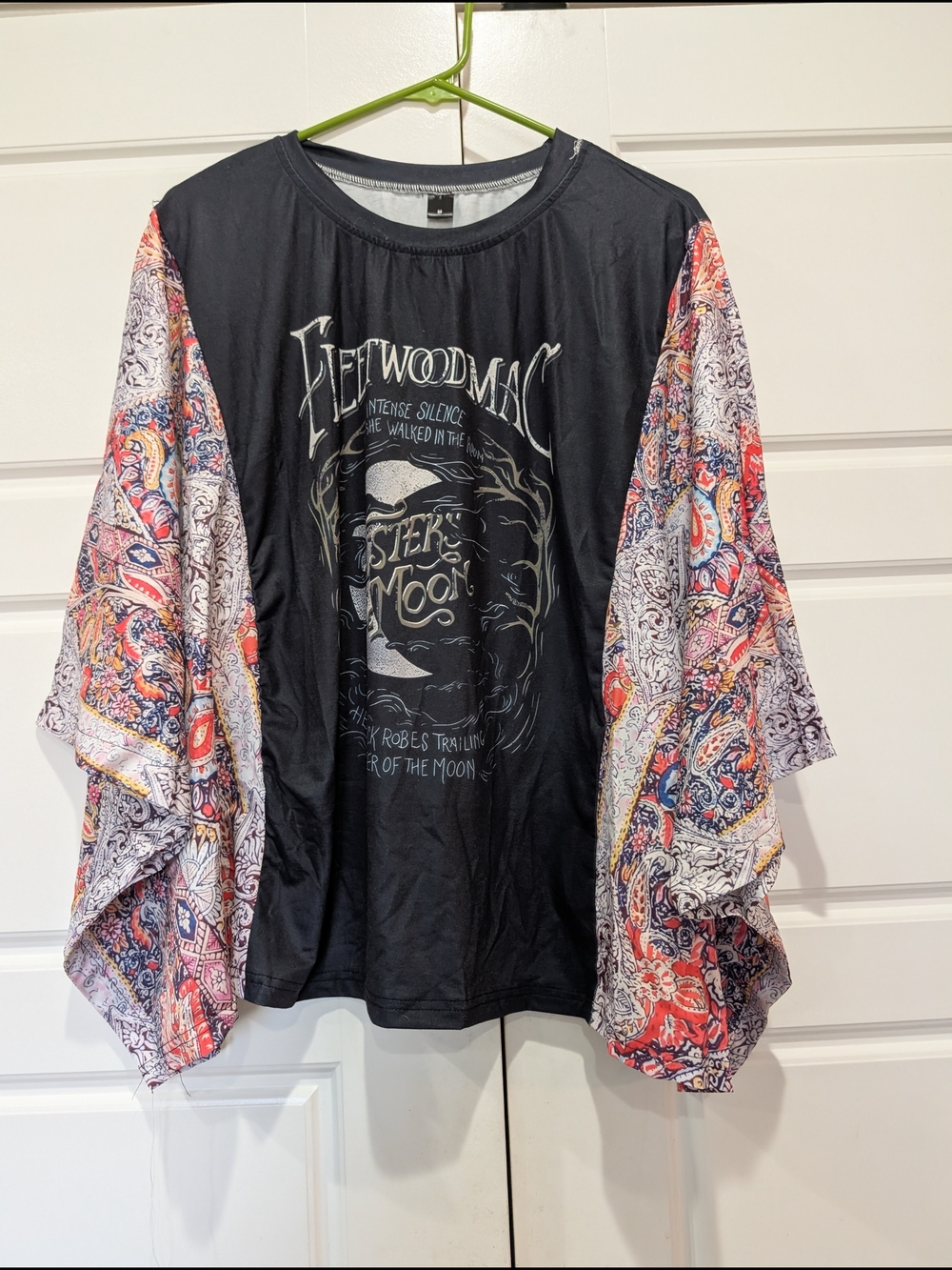 Fleetwood Mac "Sister of the Moon" Poncho Top | Black/Paisley | Size OS | NWOT
